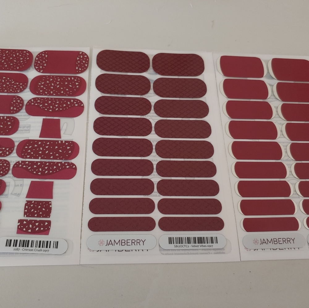 3 Jamberry sheets of nail wraps